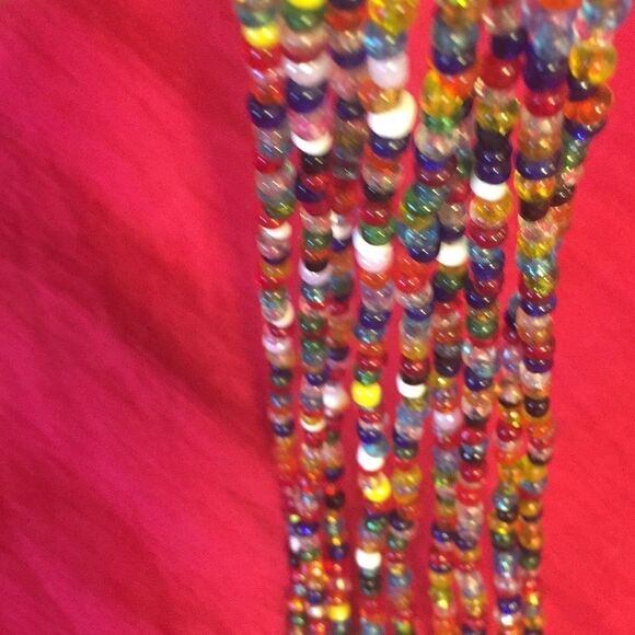 Handcrafted multi strand beaded necklace Aprox 22 " total length, - Picture 8 of 13